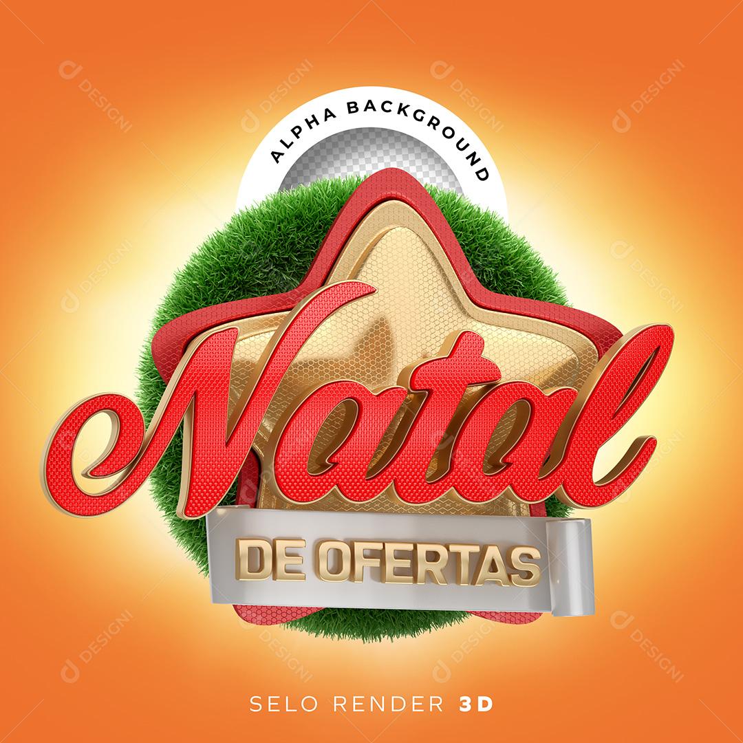 Selo 3D para Composição Natal de Ofertas PNG Transparente Sem Fundo