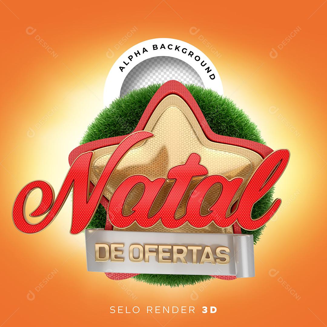 Selo 3D para Composição Natal de Ofertas PNG Transparente Sem Fundo
