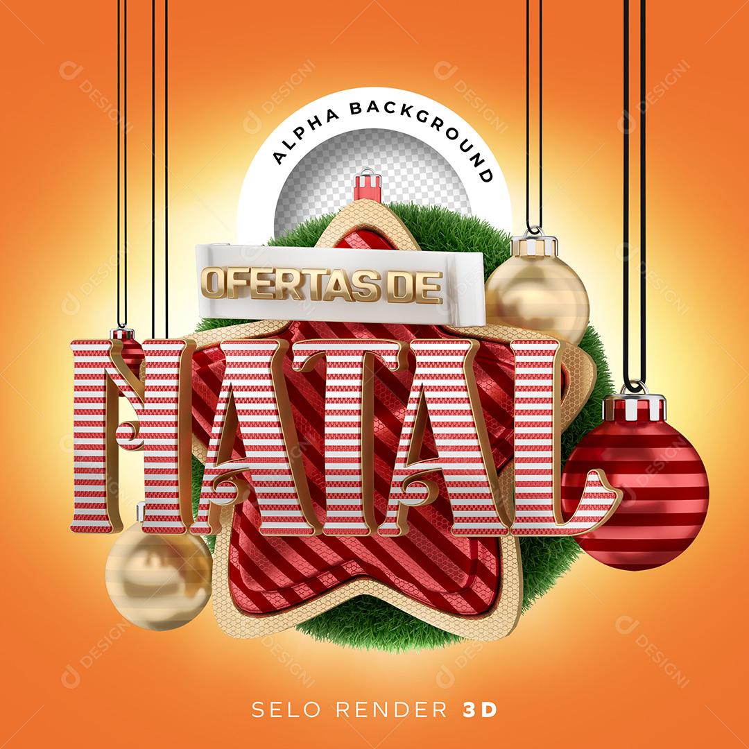 Selo 3D para Composição Ofertas de Natal PNG Transparente Sem Fundo