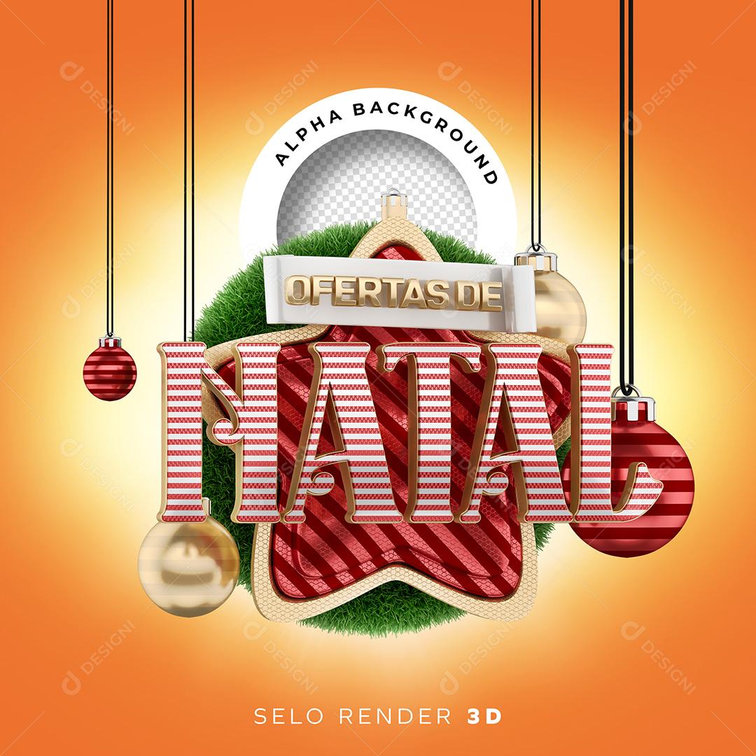 Selo 3D para Composição Ofertas de Natal PNG Transparente Sem Fundo