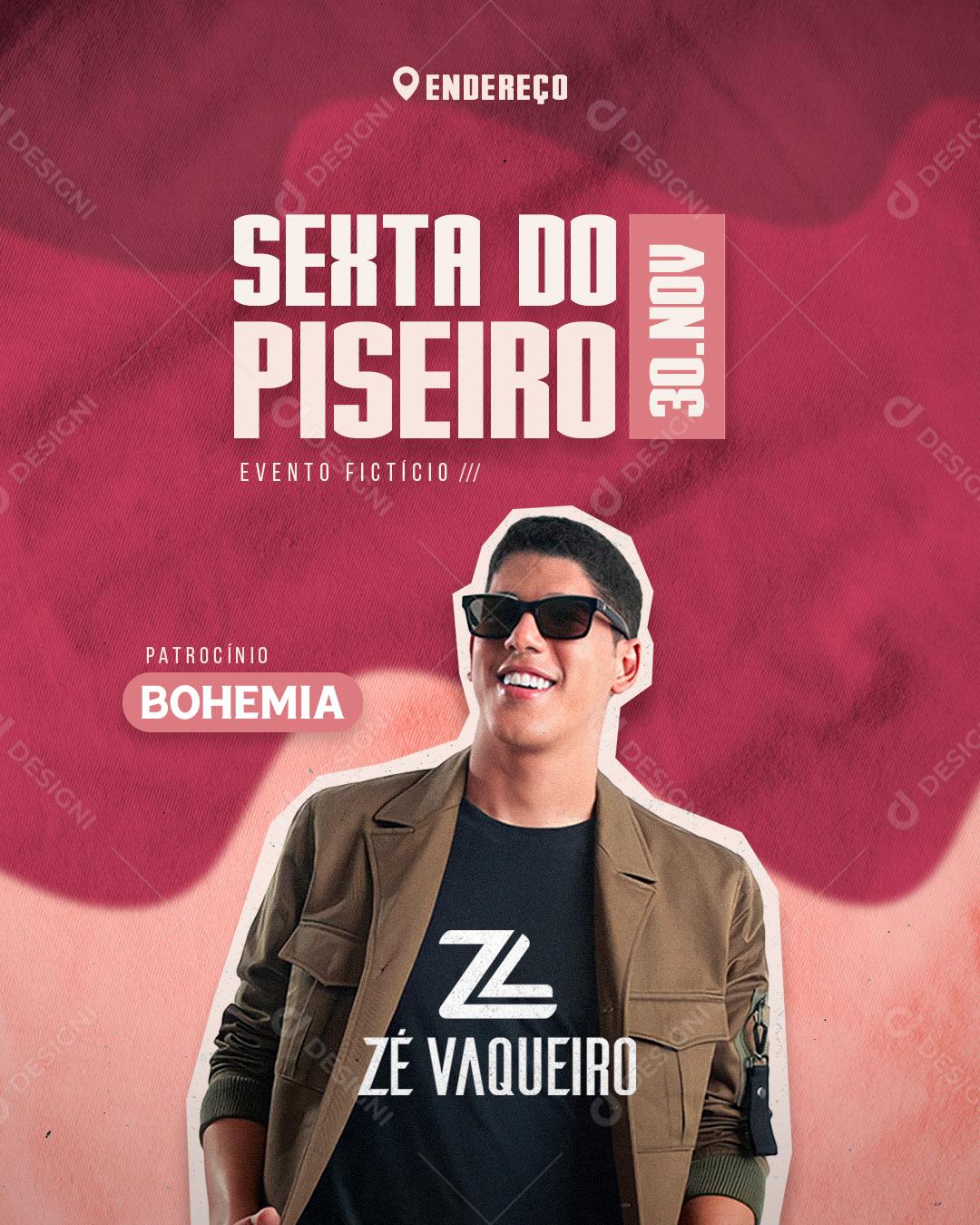 Feed Flayer Sexta Do Peseiro Zé Vaqueiro Social Media PSD Editável