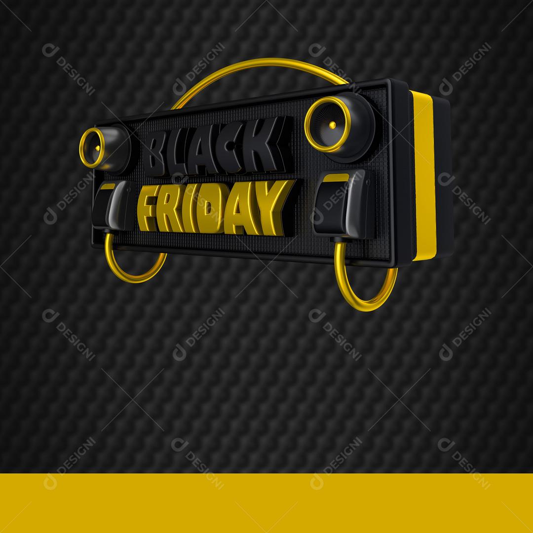 Selo 3D Para Composição Black Friday PSD Editável