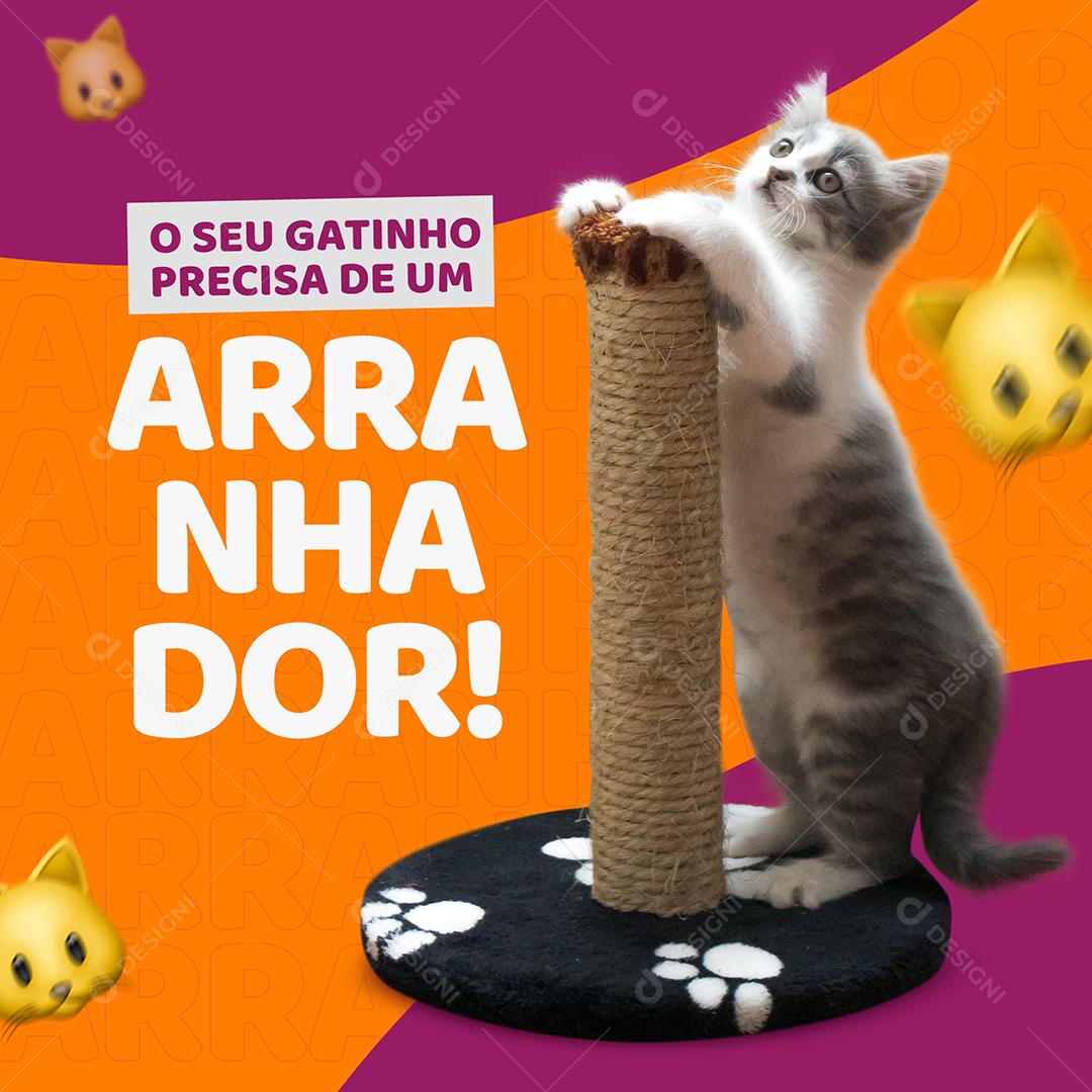 Post Feed Pet Shop o Seu Gatinho Precisa de Um Social Media PSD Editável