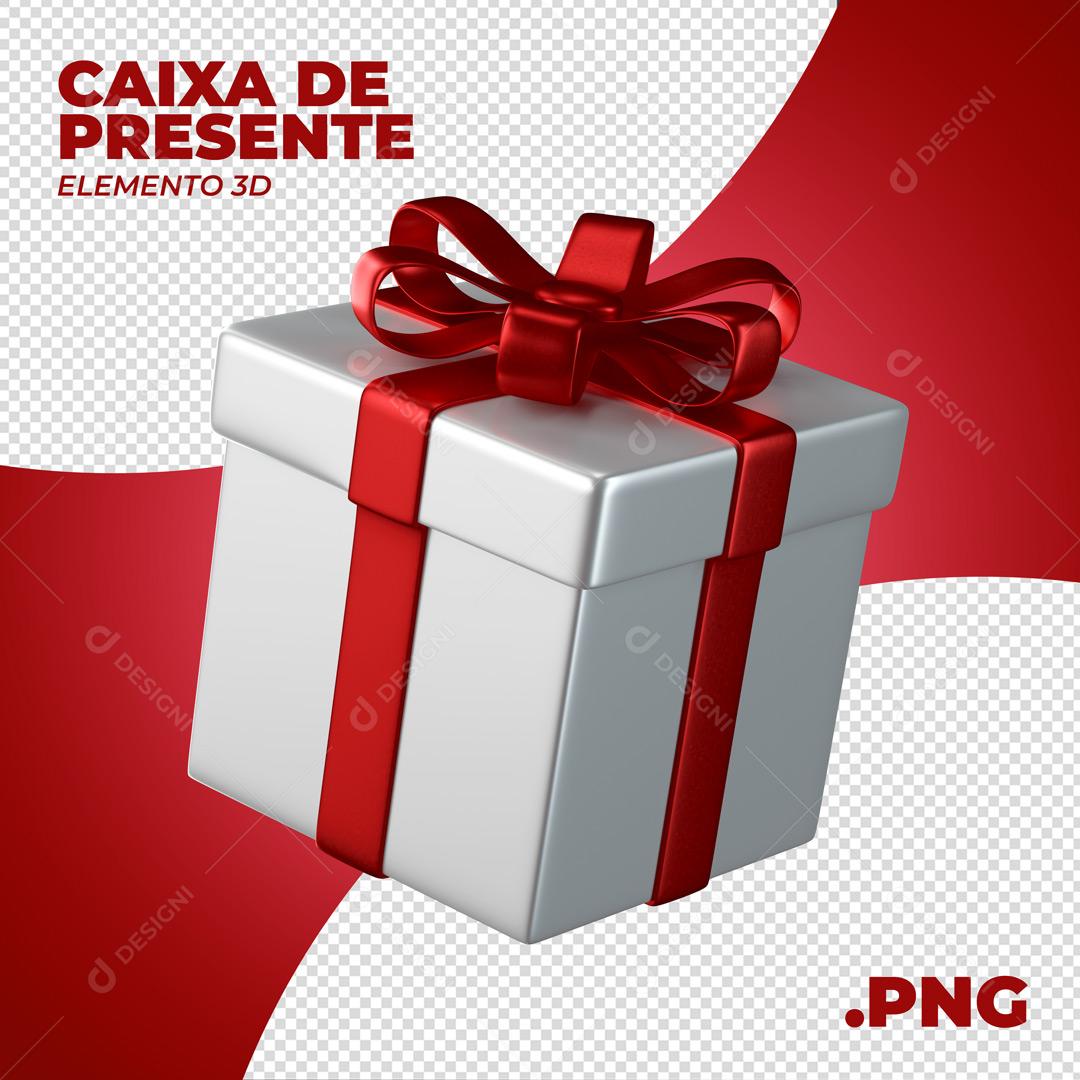 Caixa de Presente Elemento Natalino 3D Para Composição PNG