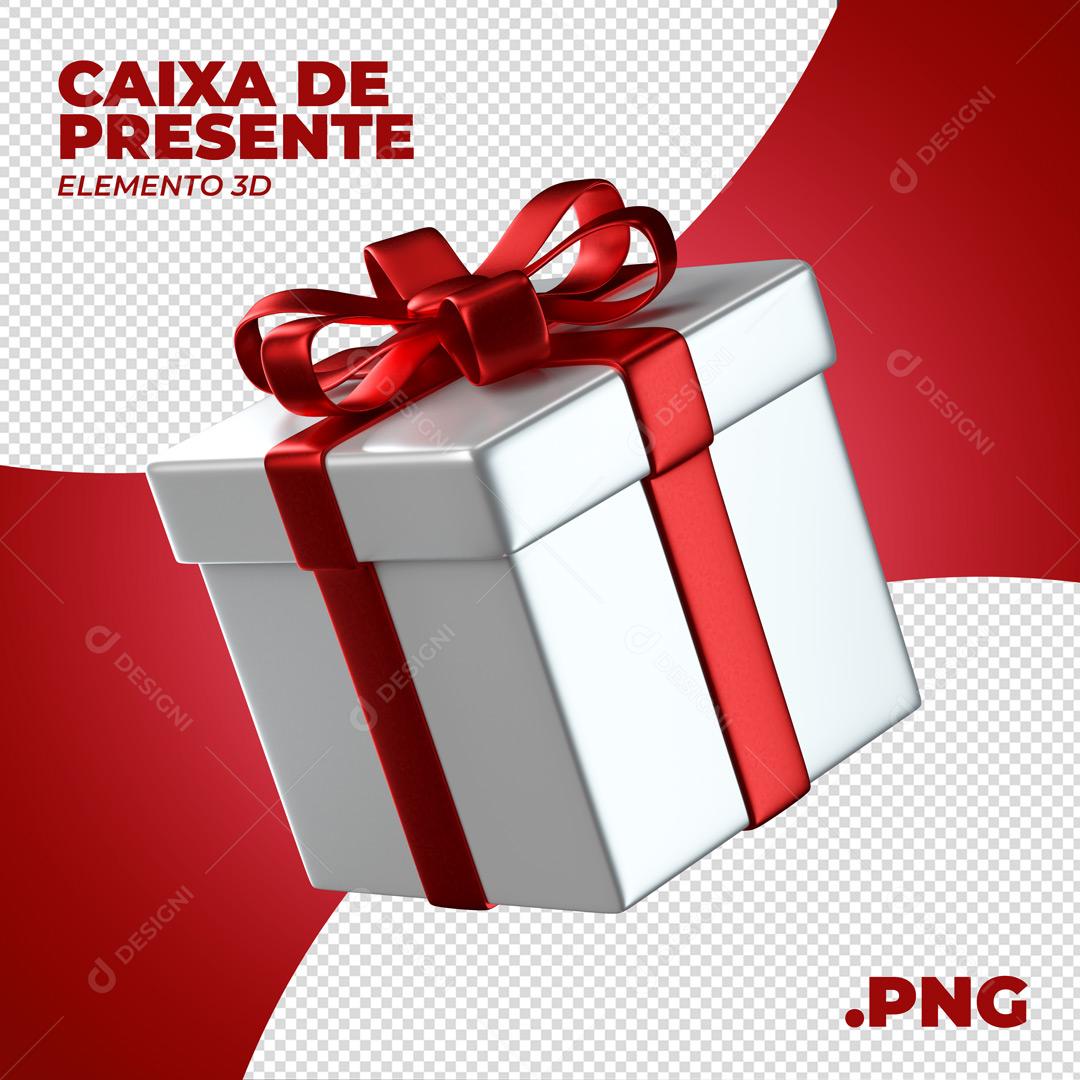Caixa de Presente Elemento Natalino 3D Para Composição PNG