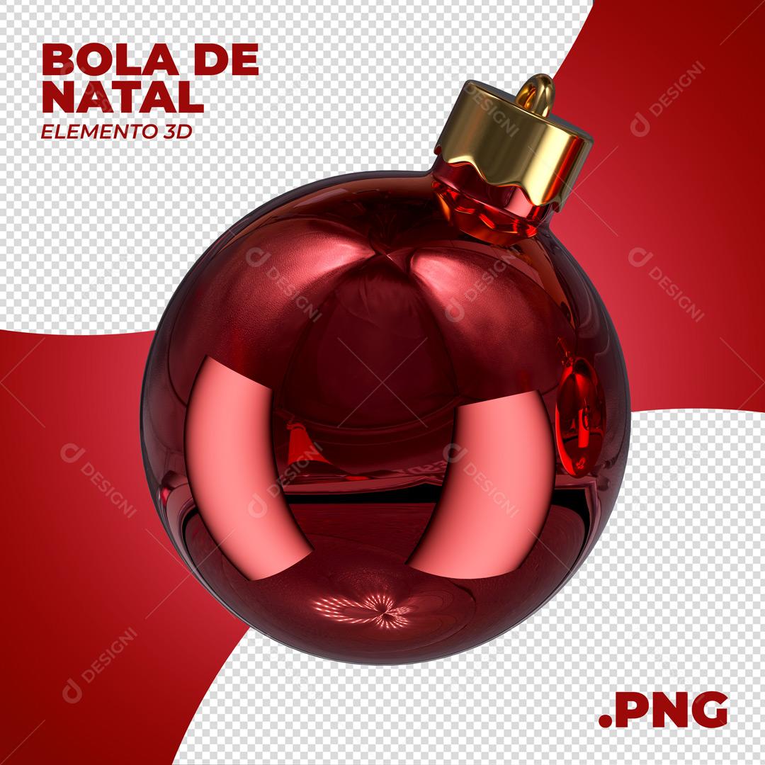 Bola Vermelha Elemento Natalino 3D Para Composição PNG