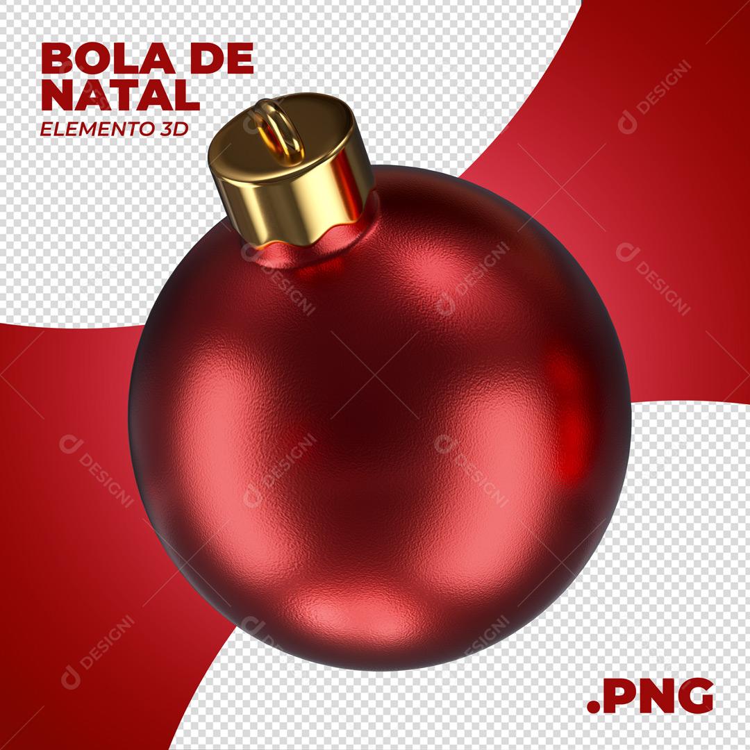 Bola Vermelha Elemento Natalino 3D Para Composição PNG