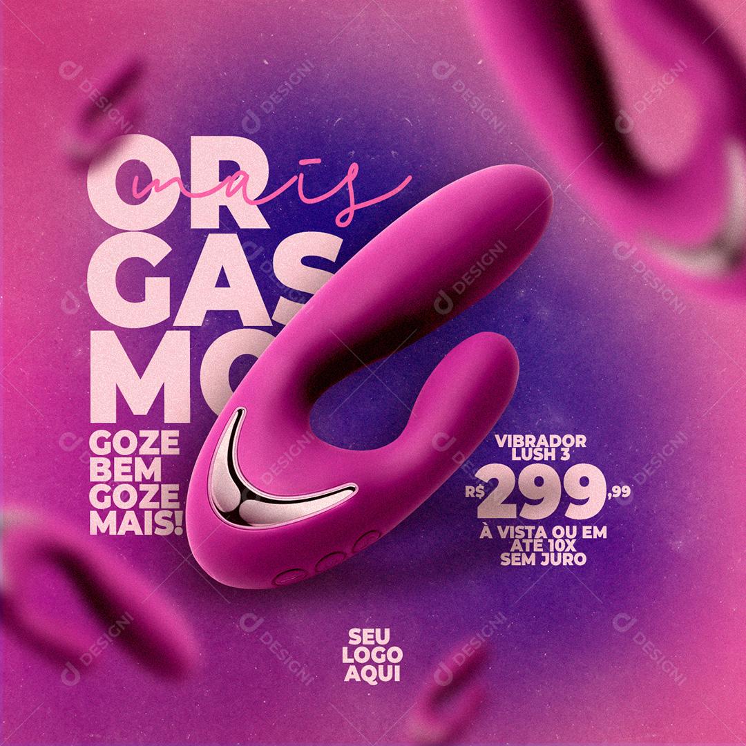 Mais Orgasmo Vibrador Sex Shop Social Media PSD Editável