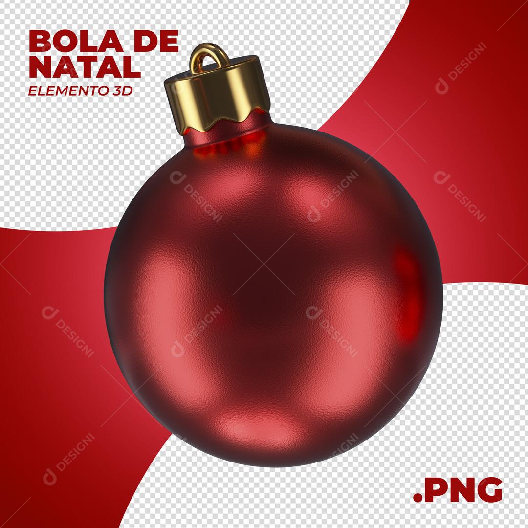 Bola Vermelha Elemento Natalino 3D Para Composição PNG
