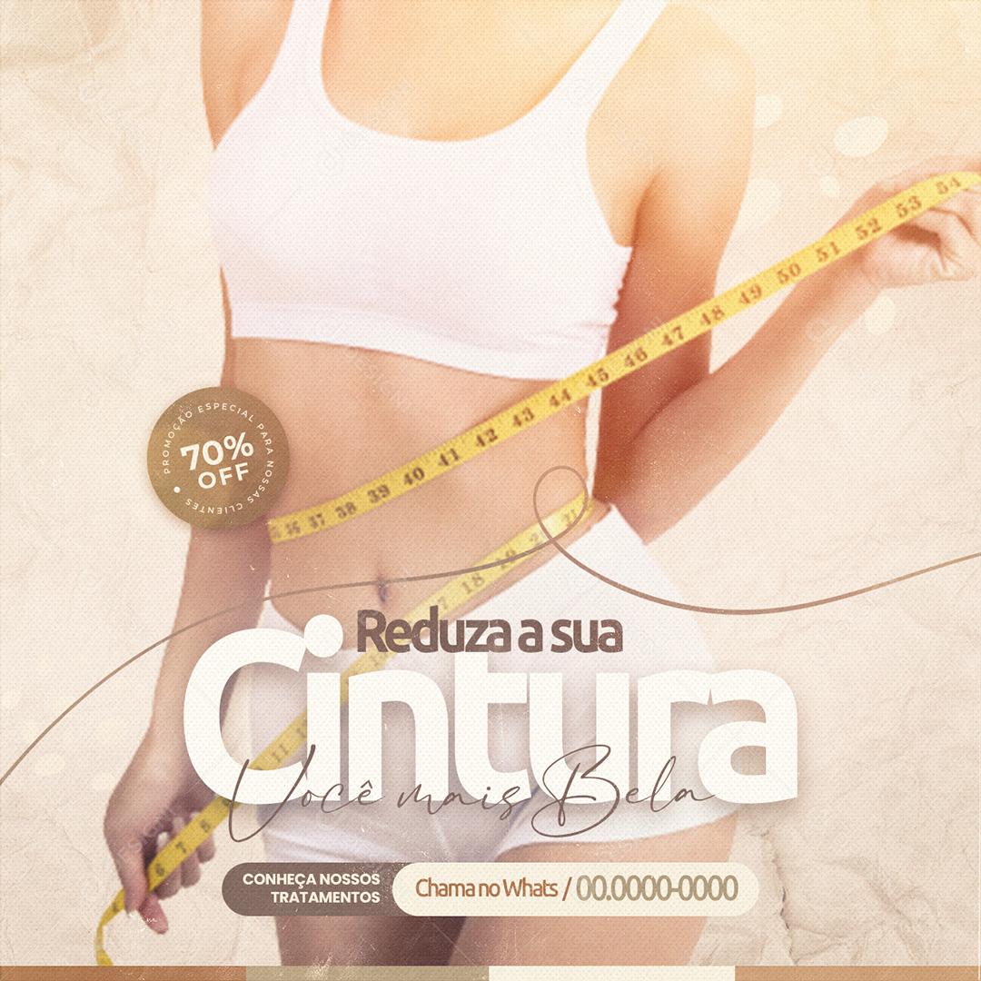 Post Estética Reduza A Sua Cintura Social Media PSD Editável