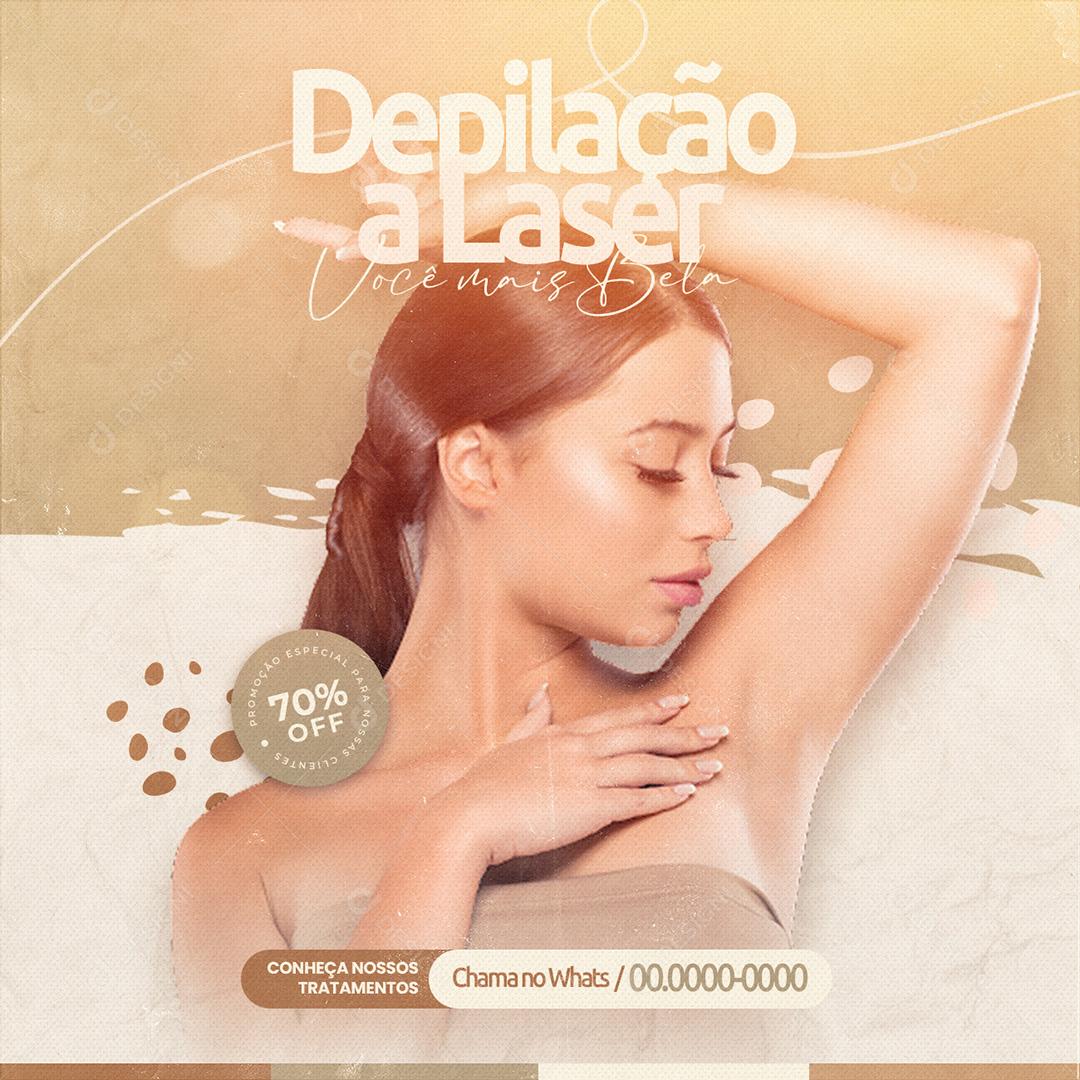 Post Estética Depilação A Laser Social Media PSD Editável