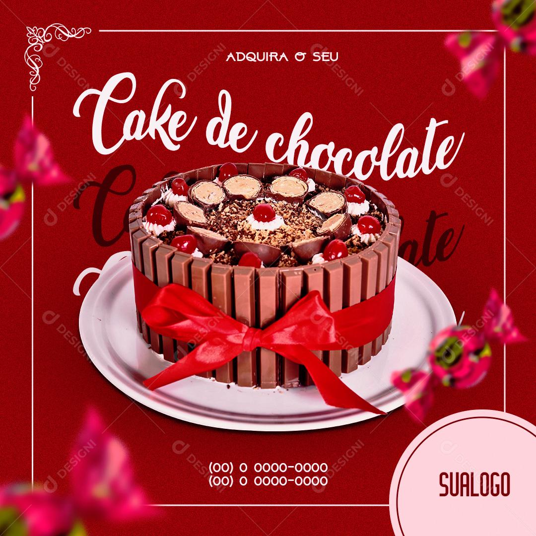 Cake De Chocolate Bolo Delicioso Social Media PSD Editável