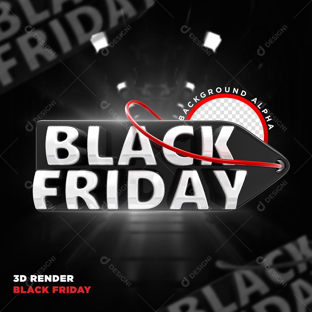Selo 3D Para Composição Black Friday PNG Transparente Sem Fundo