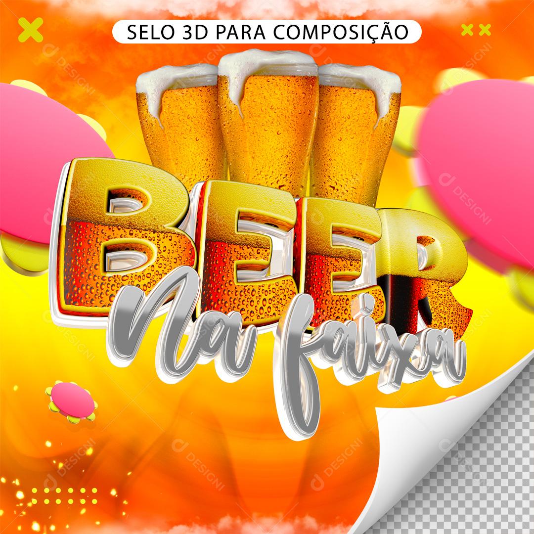 Selo 3D Para Composição Beer Na Faixa PNG Transparente Sem Fundo