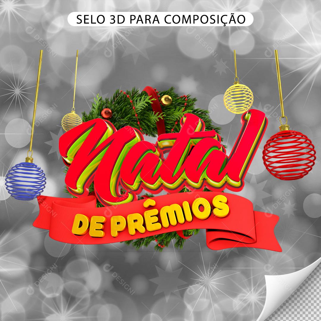 Selo 3D para Composição Natal de Prêmios PNG Transparente Sem Fundo