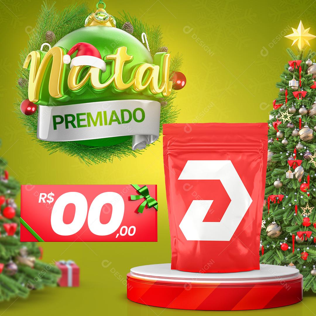 Post Feed Template Natal Premiado Pódio Social Media PSD Editável