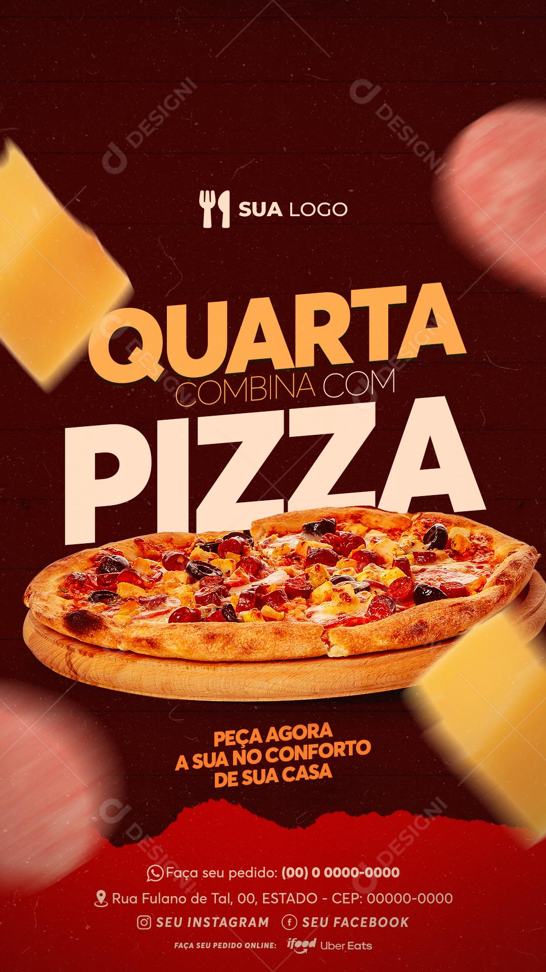 Story Quarta Combina Com Pizza Delivery Social Media PSD Editável