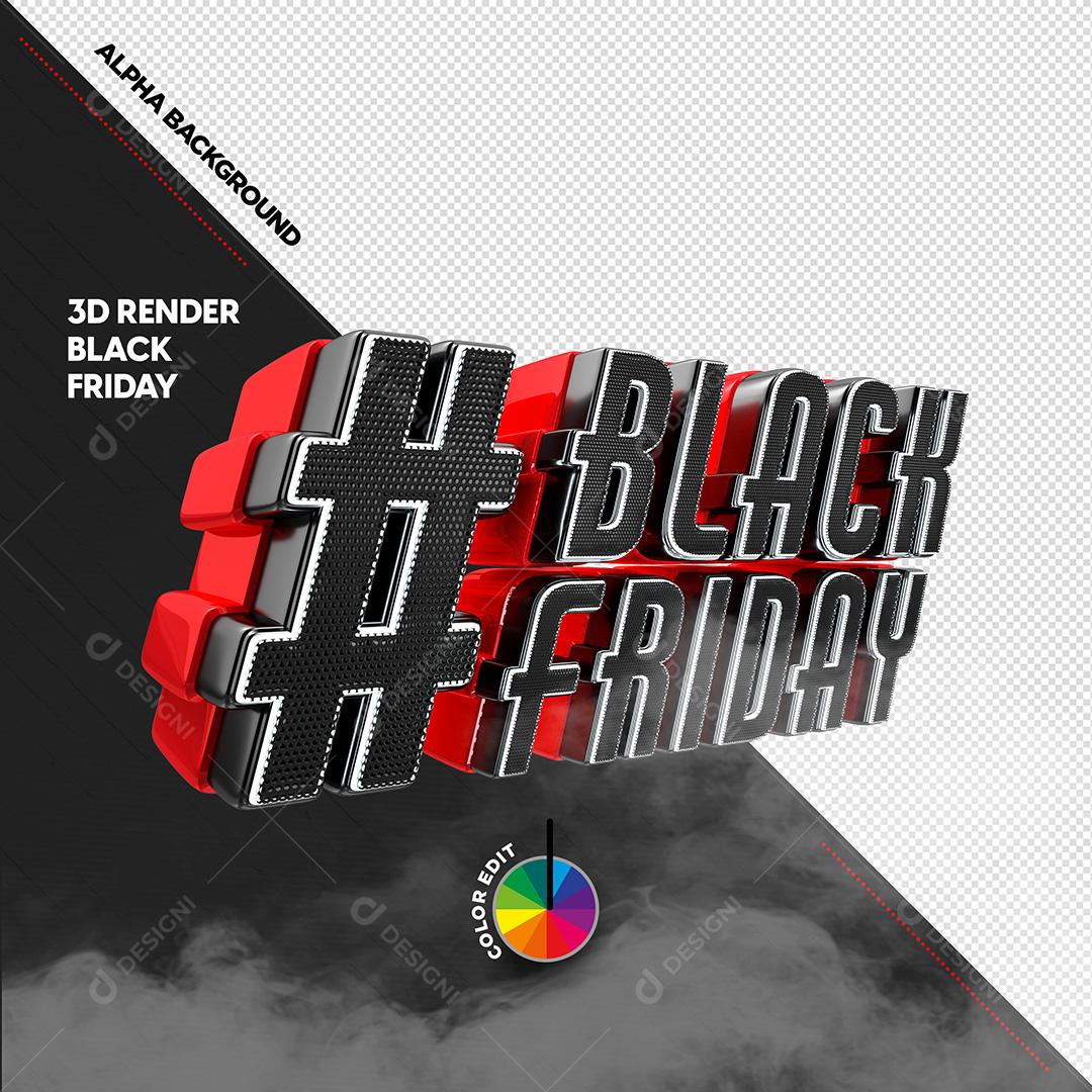 Selo 3D para Composição Black Friday PSD Cores Editáveis