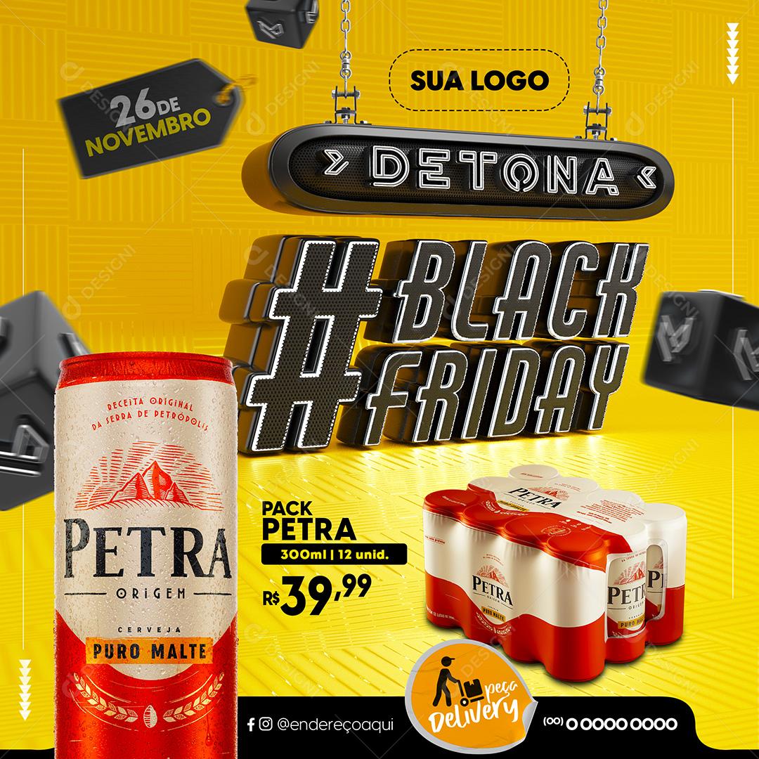 Black Friday Pack de Cerveja Petra Social Media PSD Editável
