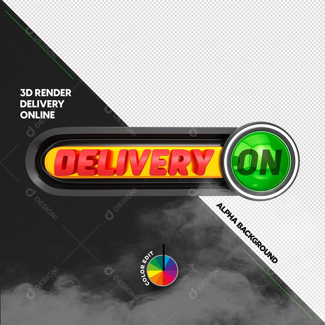 Selo 3D para Composição Delivery On PSD Cores Editáveis