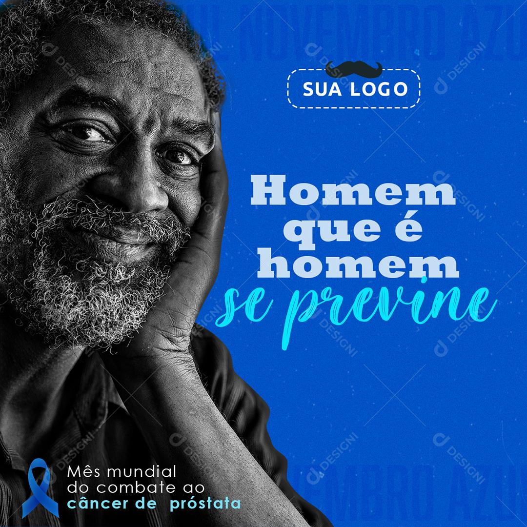 Post Feed Novembro Azul Mês Mundial do Combate Social Media PSD