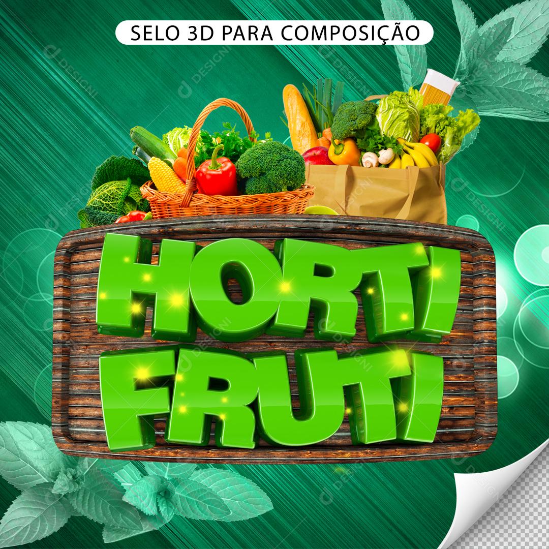 Selo 3D Para Composição Horti Fruti Imagem PNG