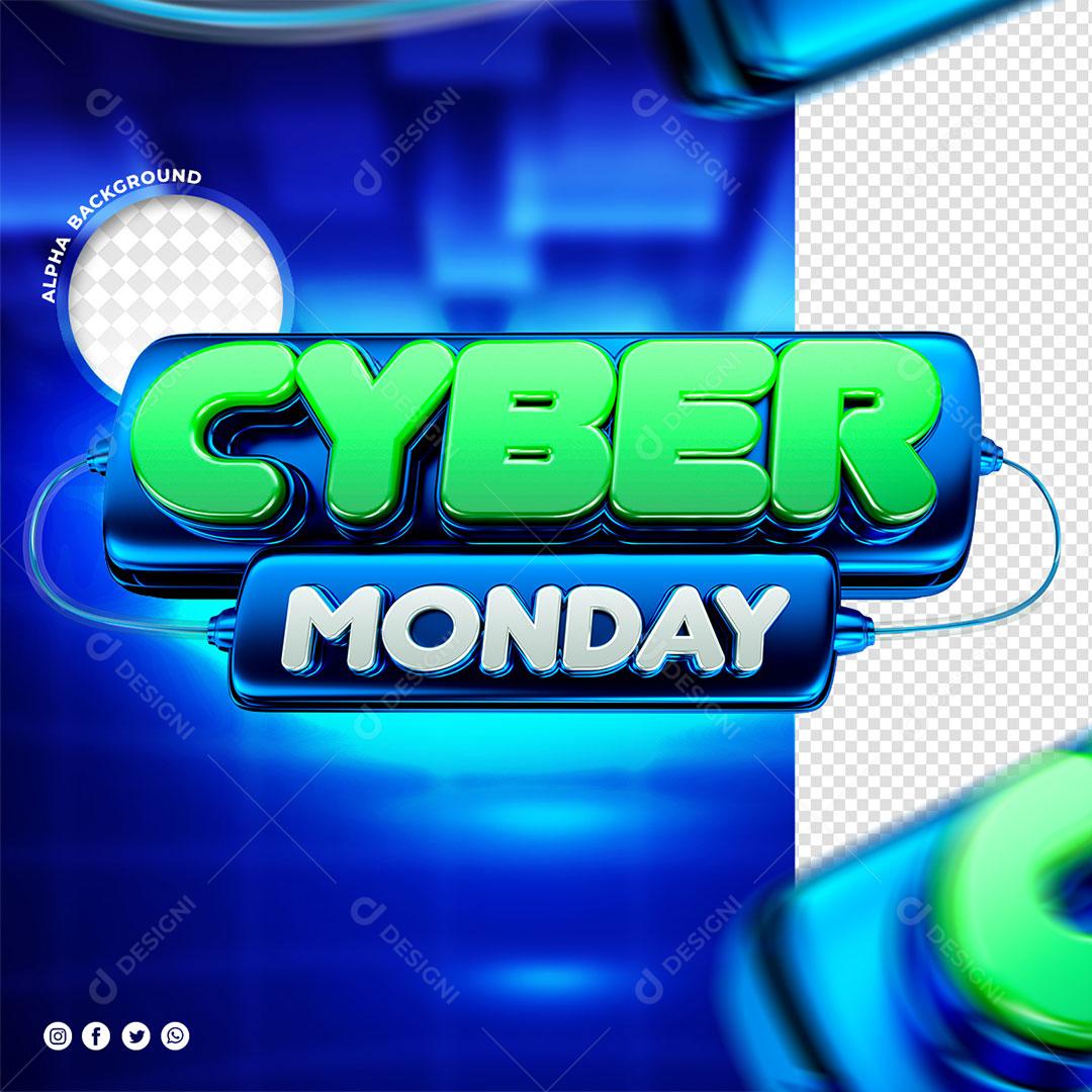 Cyber Monday Selo 3D Para Composição PSD Editável