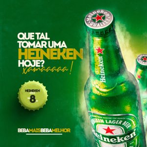 Post Feed Distribuidora Que Tal Tomar Uma Heineken Social Media PSD Editável