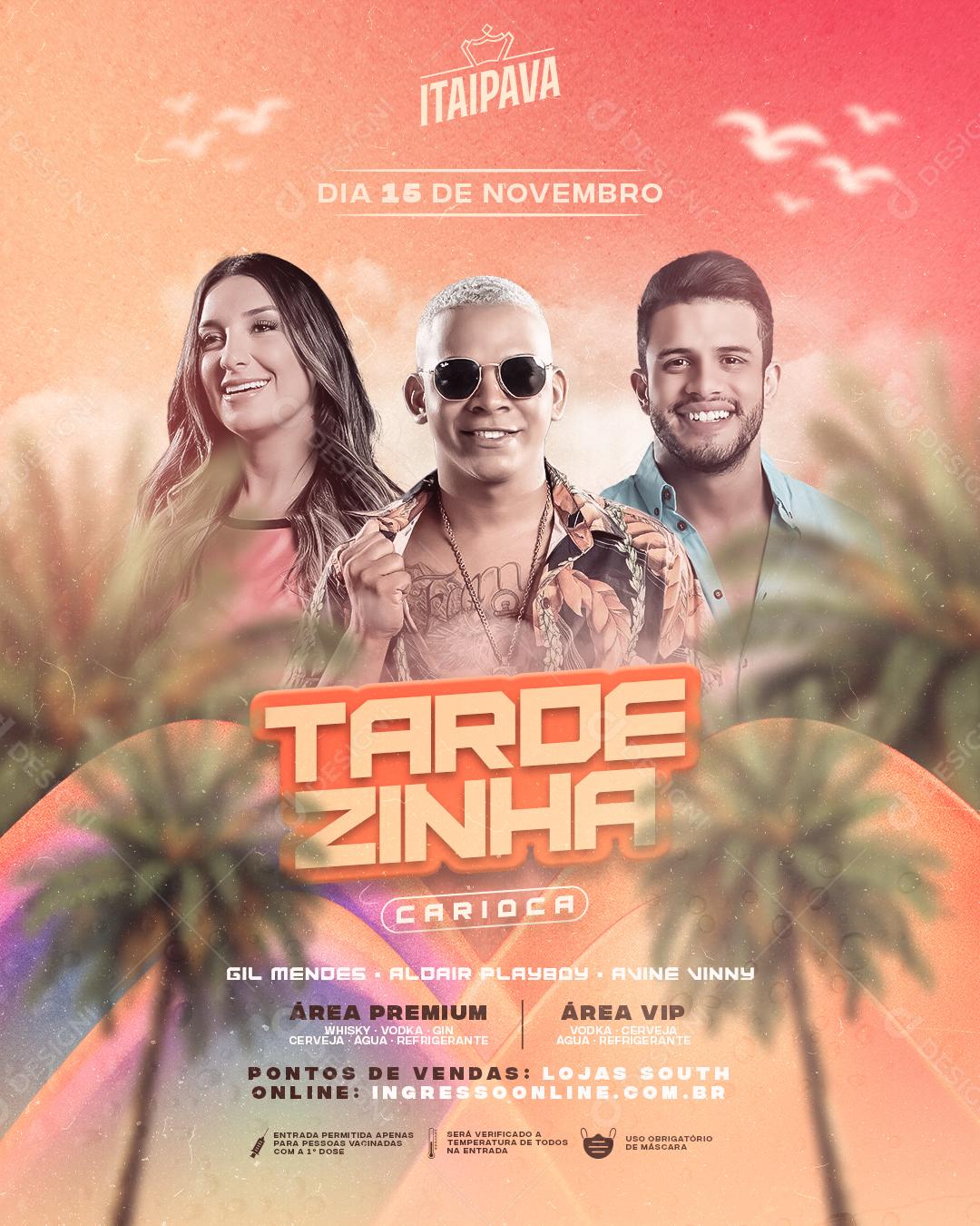 Post Flyer Show Evento Tardezinha Cantores Artistas Social Media PSD