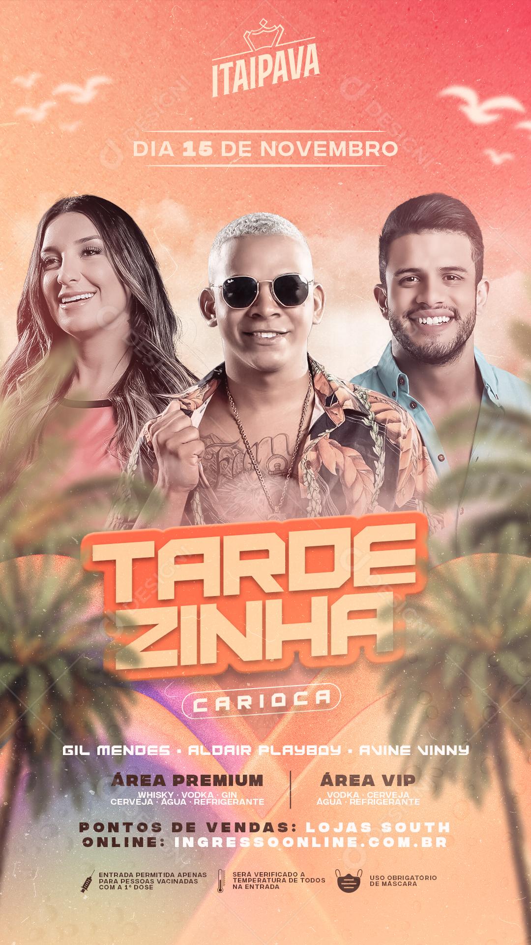 Post Story Flyer Show Evento Tardezinha Cantores Artistas Social Media PSD