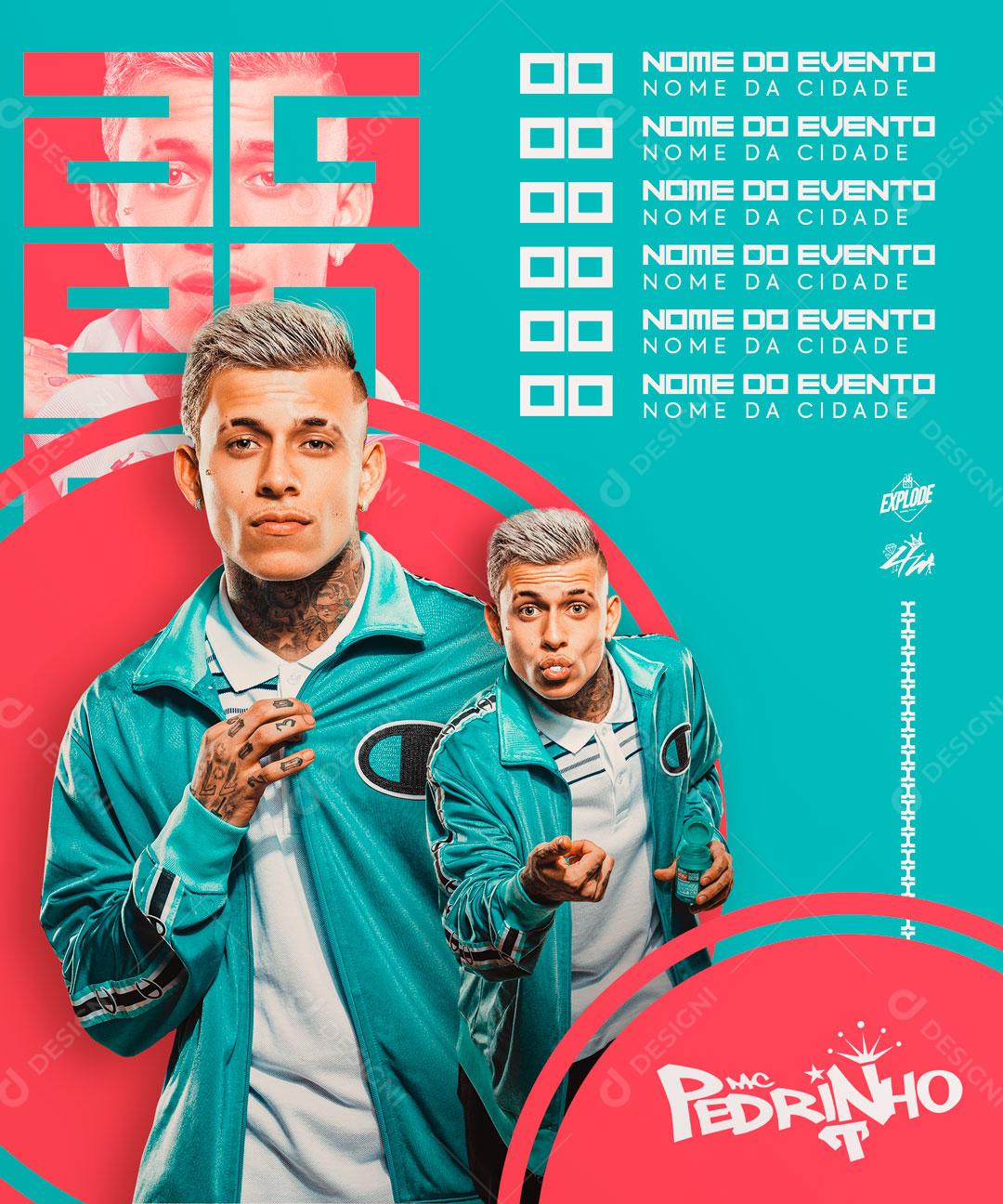 Post Flyer Show Evento Agenda Cantor Mc Pedrinho Social Media PSD