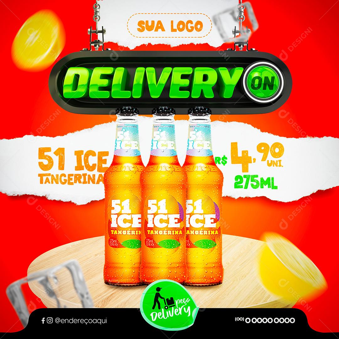 Bebida Ice Tangerina Delivery Social Media PSD Editável