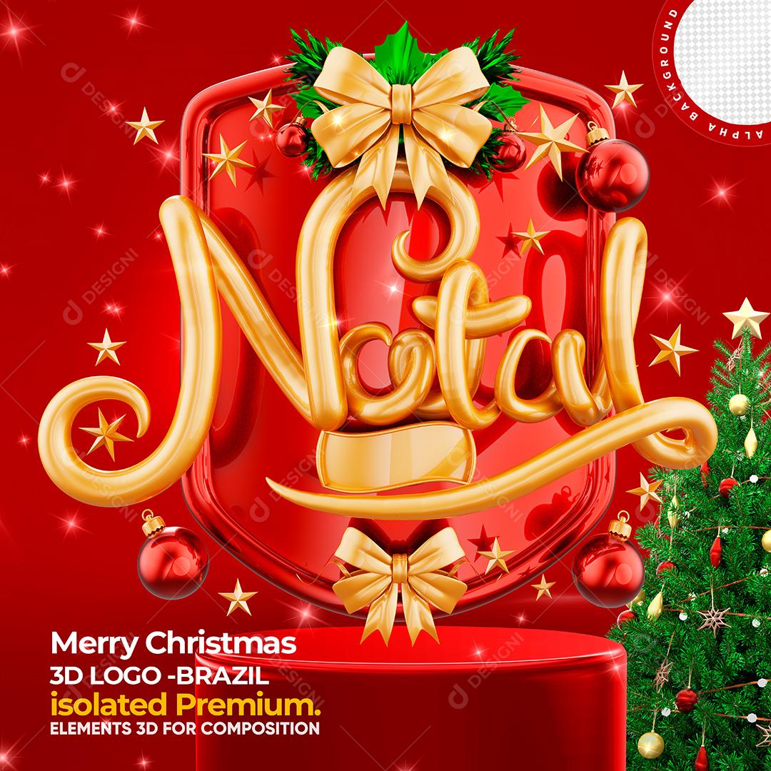 Selo 3D para Composição Escudo Natal PSD