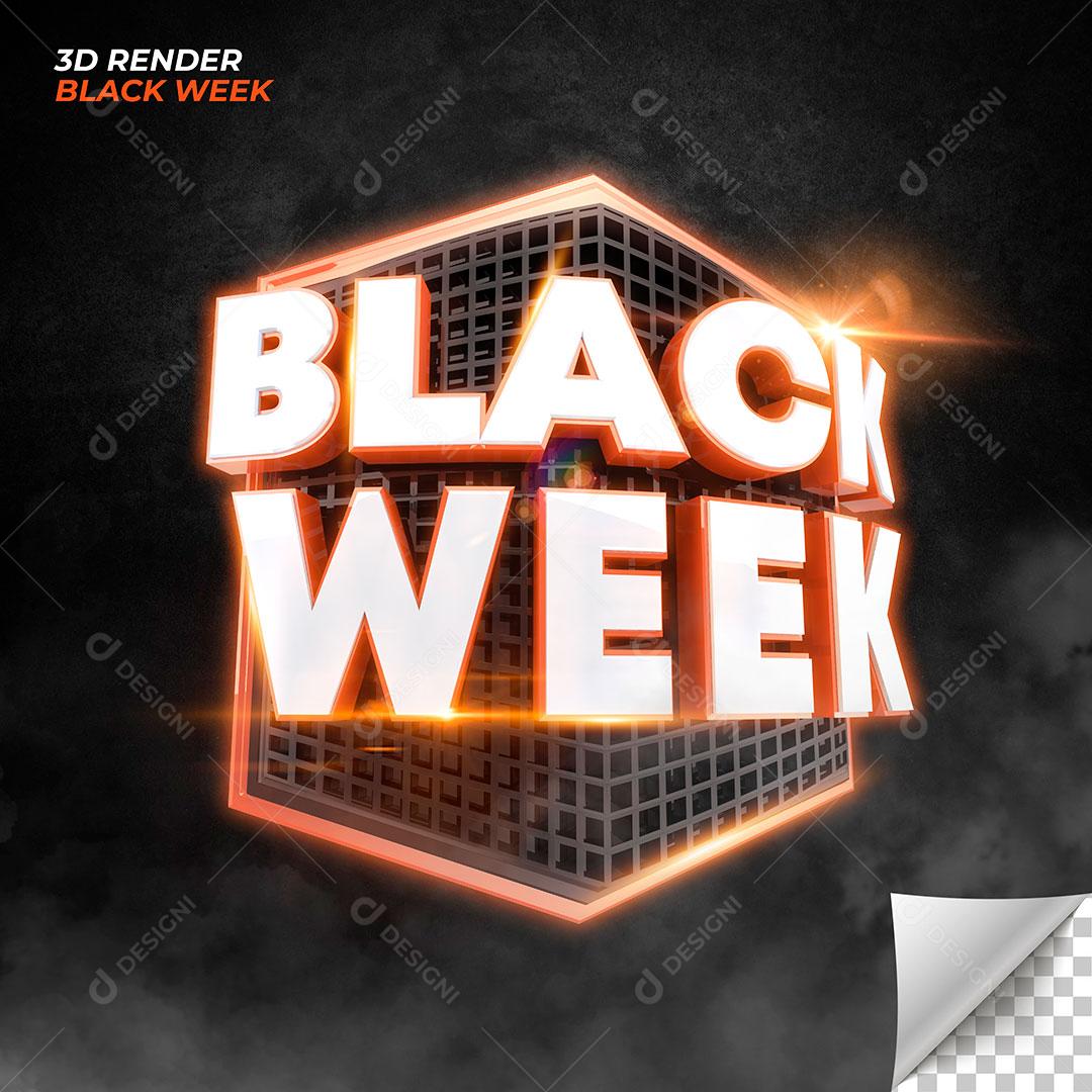 Black Week Selo 3D Para Composição PSD