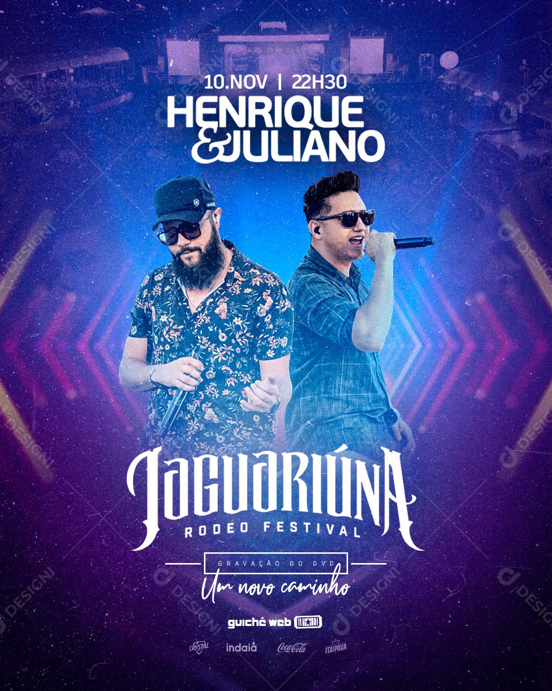 Flyer Show Henrique e Juliano Social Media PSD Editável