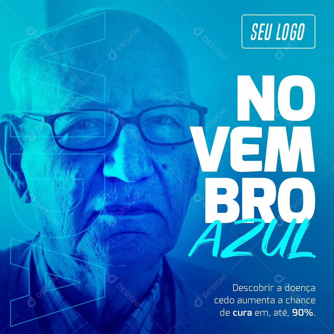 Novembro Azul Mês De Prevenção Do Câncer De Próstata Social Media PSD Editável
