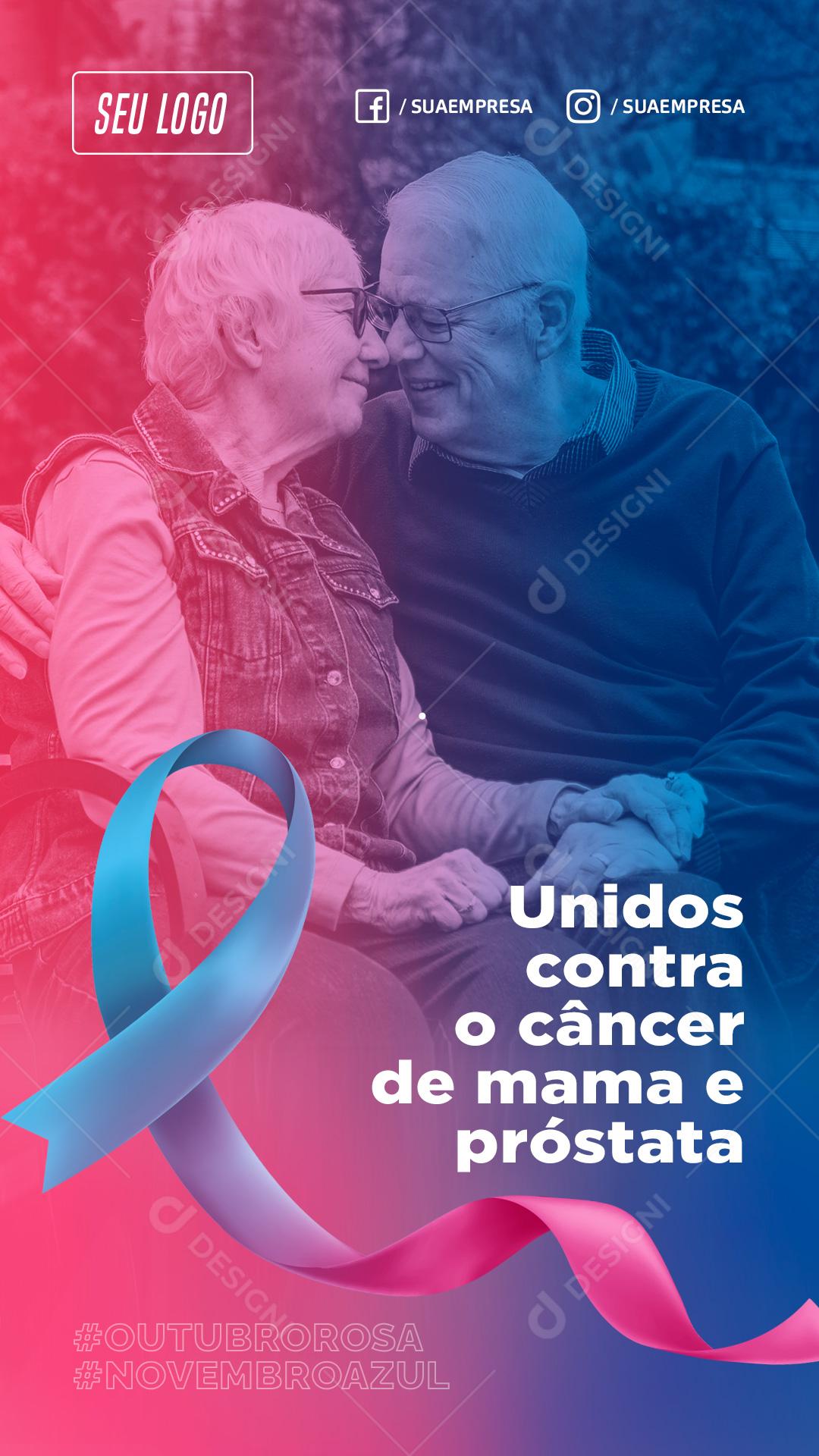 Unidos Contra O Câncer De Mama E Próstata Social Media PSD Editável