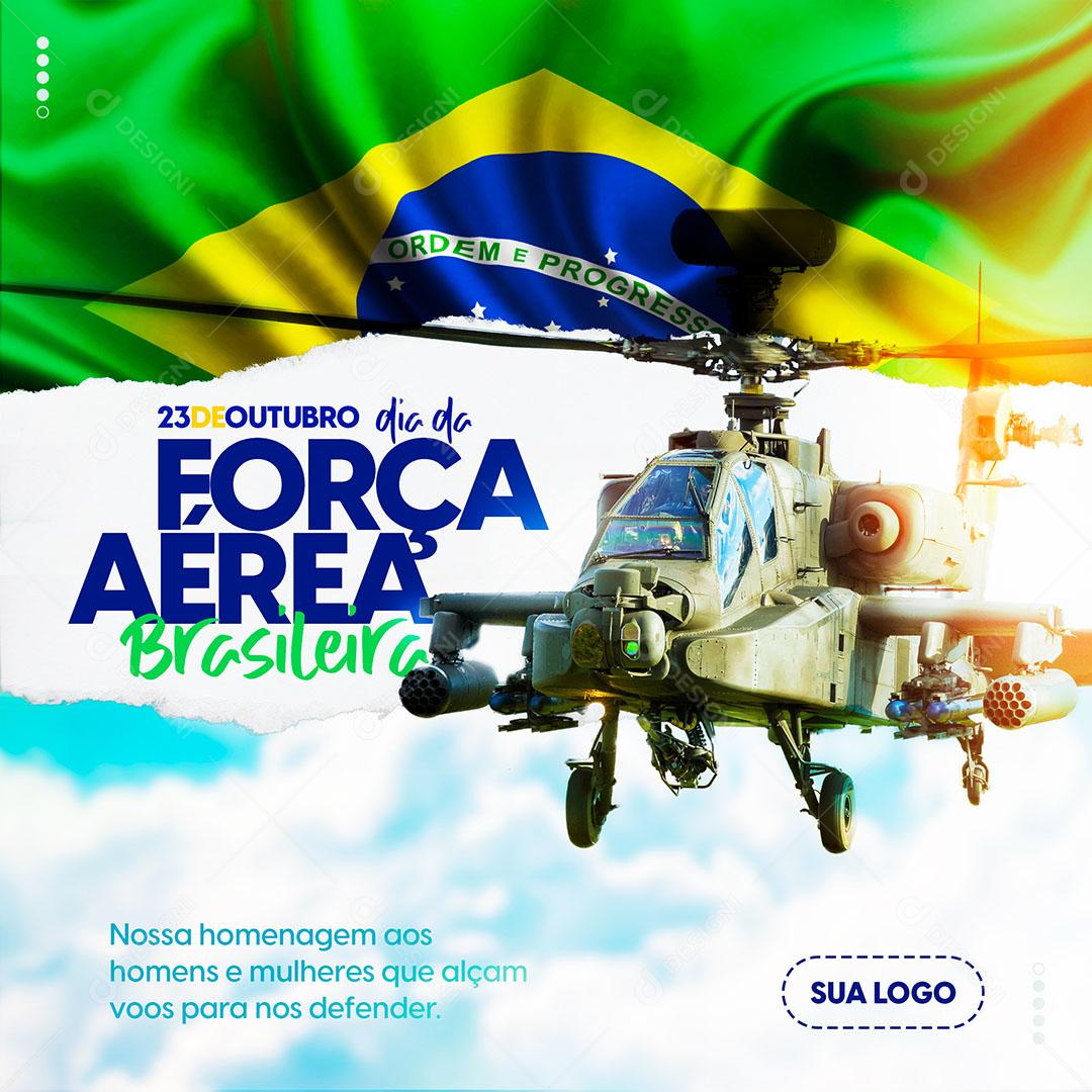 Post Feed Data Comemorativa Dia do Força Aérea Brasileira Social Media PSD Editável