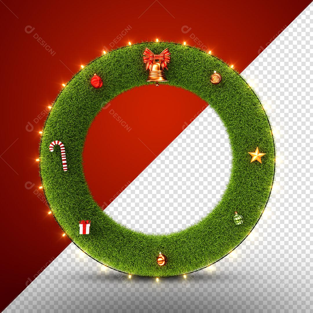 Guirlanda de Natal Com Enfeites Elemento Natalino 3D Para Composição PSD