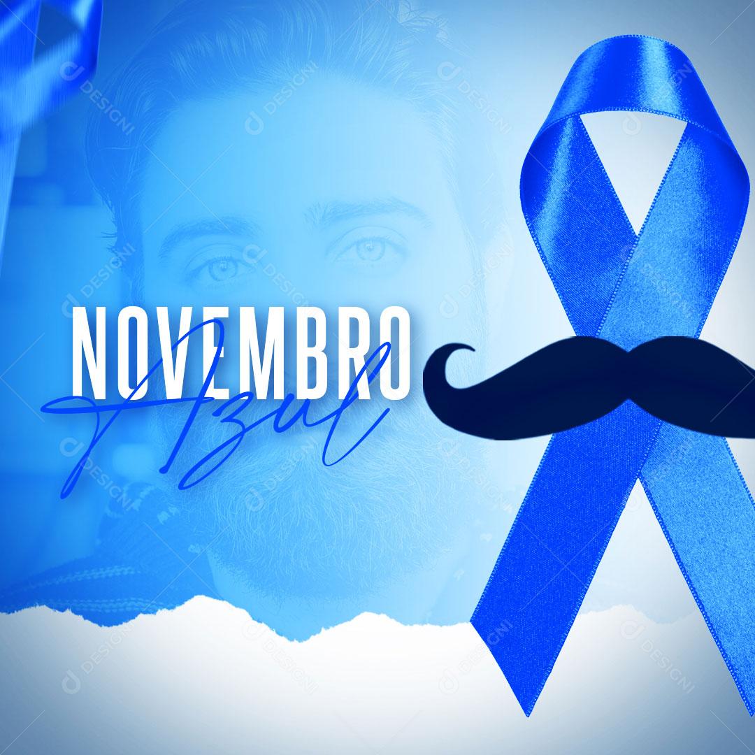 Post Feed Novembro Azul Mês da Prevenção Social Media PSD Editável