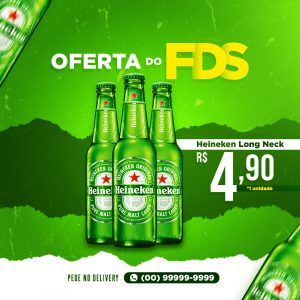 Post Feed Distribuidora Oferta do FDS Cerveja Heineken Social Media PSD
