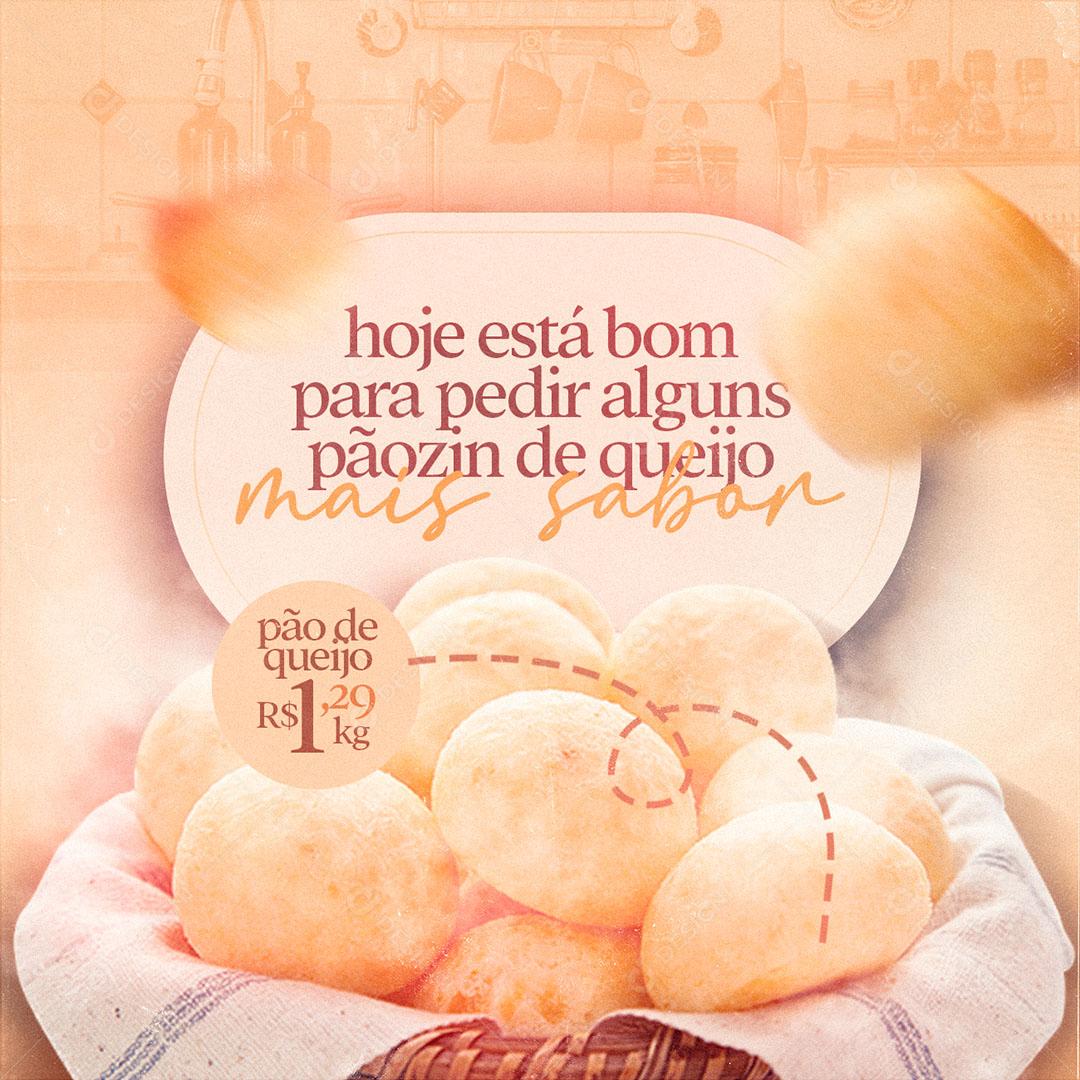 Post Feed Panificadora Hoje Está Bom Padaria Social Media PSD Editável