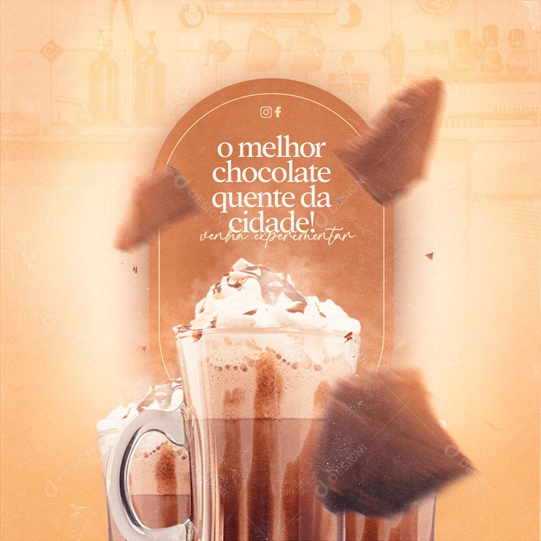 Post Feed Panificadora O Melhor Chocolate Quente Social Media PSD Editável