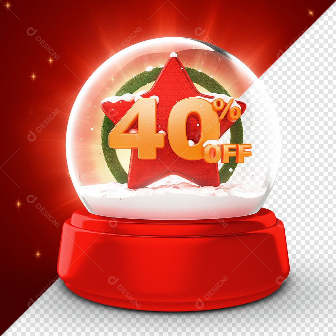 Elemento 3D Para Composição Natal Globo De Natal Com 40% De Desconto PSD