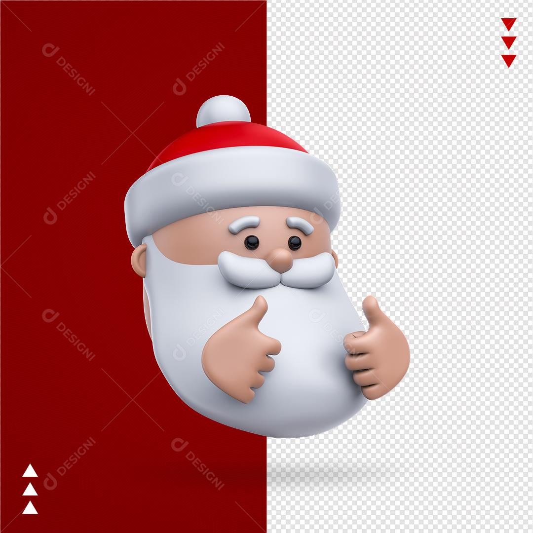 Elemento 3D PNG Para Composição Papai Noel Com Mão De Beleza