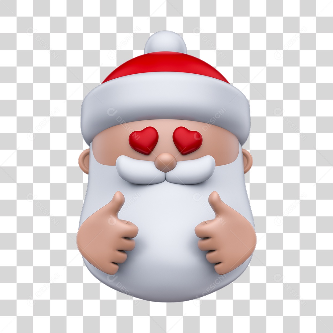 Elemento 3D PNG Para Composição Papai Noel Com Mão De Beleza