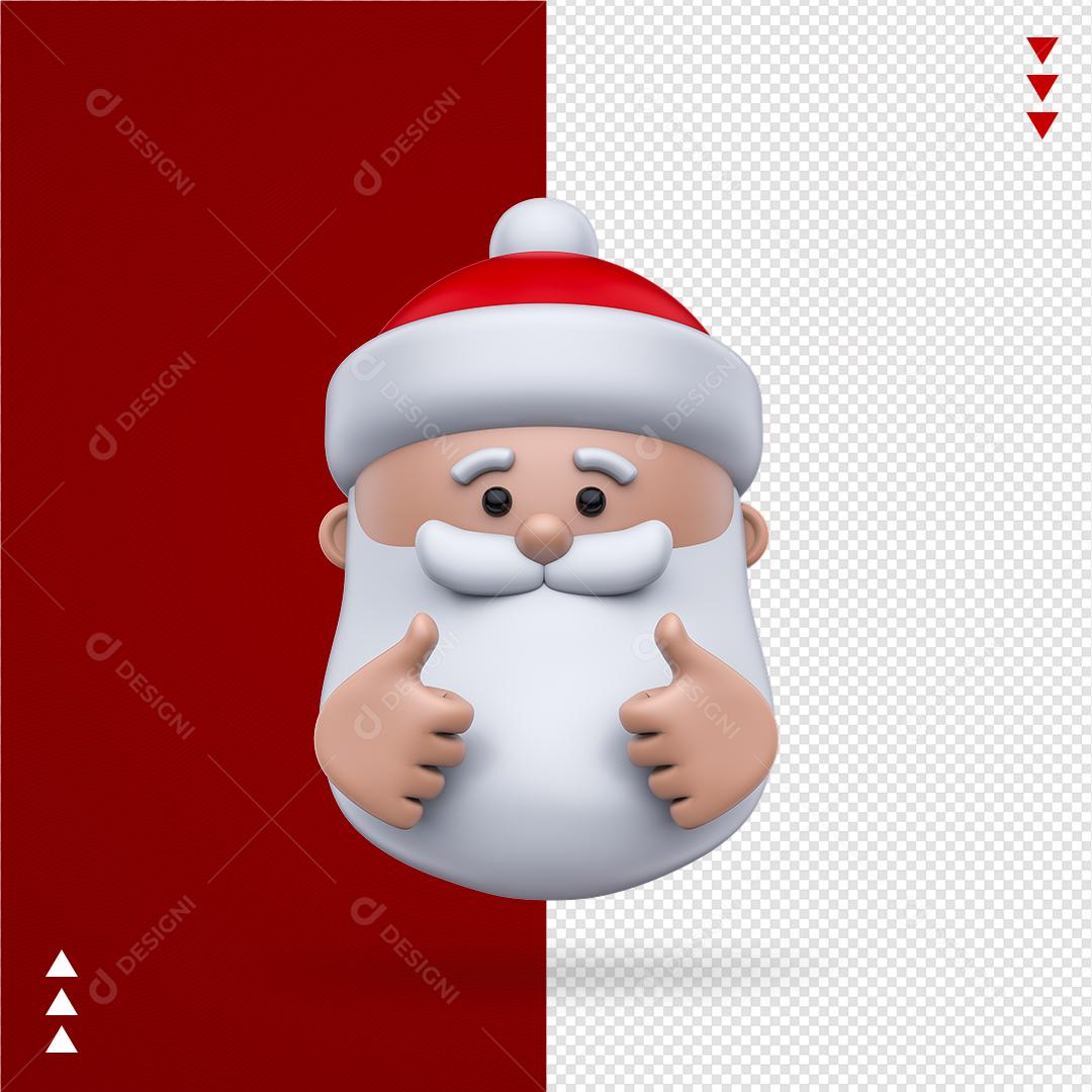 Elemento 3D PNG Para Composição Papai Noel Com Mão De Beleza