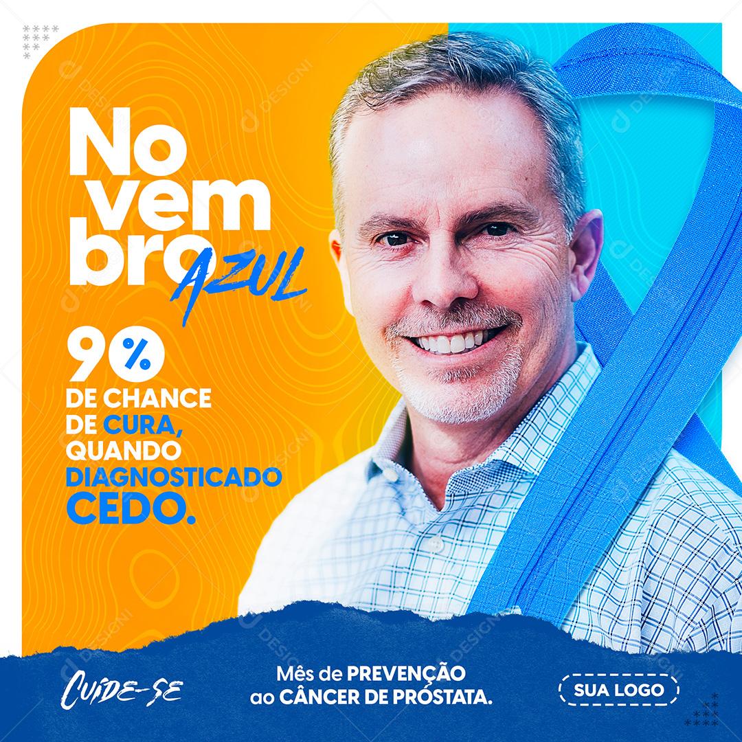 Post Feed Data Comemorativa Novembro Azul Social Media PSD Editável