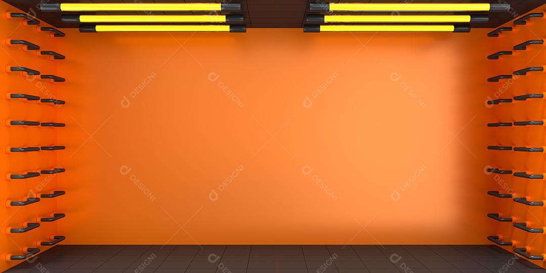 Background Laranja Com Detalhes Pretos