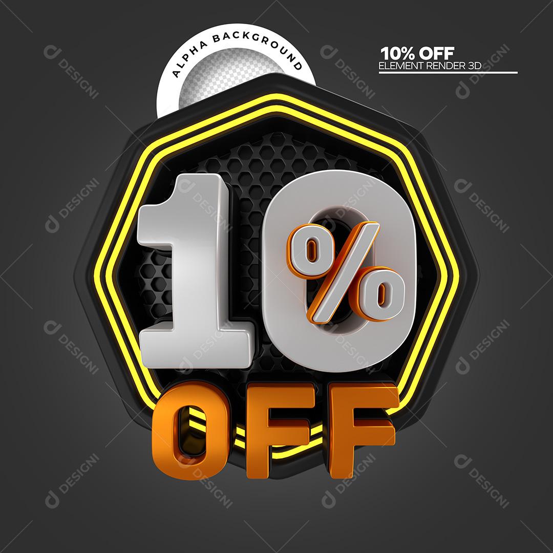 Elemento 3D Para Composição 10% De Desconto PNG Transparente Sem Fundo